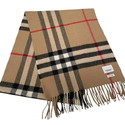 Burberry Tan Brown Nova Check Cashmere Scarf