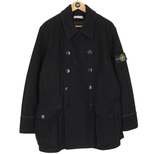 Vintage Stone Island AW 2002 Black Heavyweight Wool Pea Coat
