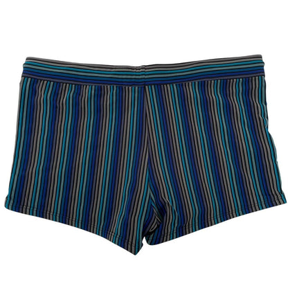 Paul Smith multicoloured striped swim shorts with brand logo and new with tags.