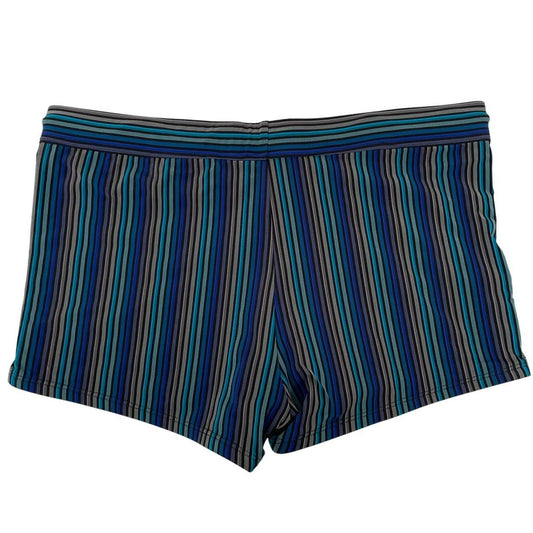 Paul Smith multicoloured striped swim shorts with brand logo and new with tags.