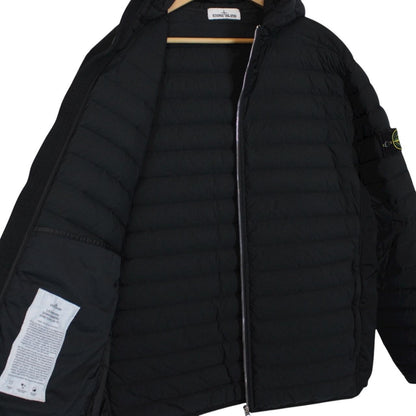Stone Island AW 2020 Black Loom Woven Chambers Stretch Nylon TC Down Jacket