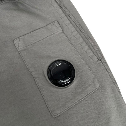 CP Company Green Cotton Diagonal Fleece Lens Tracksuit Bottoms / Joggers