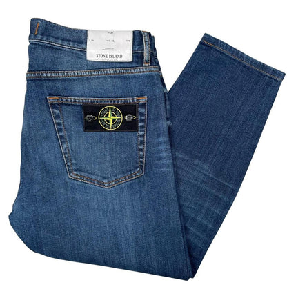 Stone Island AW 2017 Navy Blue Slim Fit Denim 3/4 Jeans