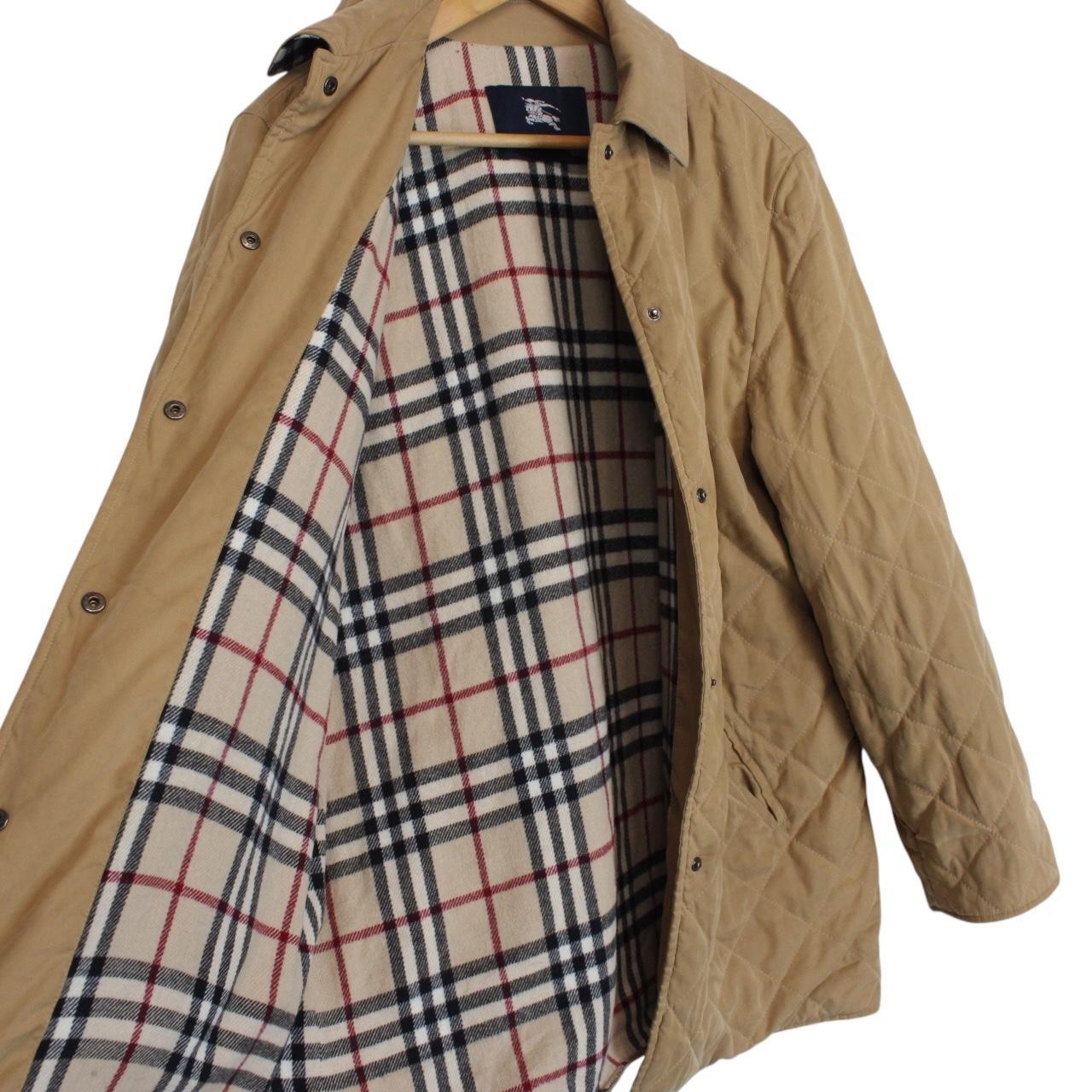 Vintage Burberry London Tan Brown Nova Check Lined Quilted Jacket