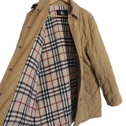 Vintage Burberry London Tan Brown Nova Check Lined Quilted Jacket