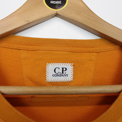 CP Company Orange Logo Print Short Sleeve Cotton T-Shirt
