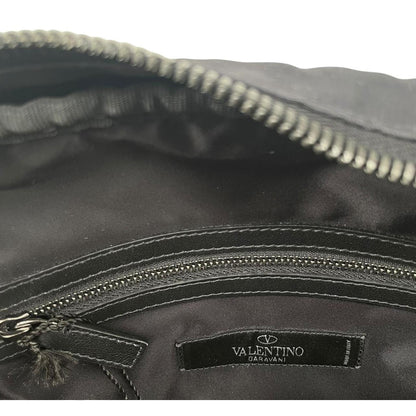 Valentino Garavani Black Camo Nylon Crossbody Messenger Bag