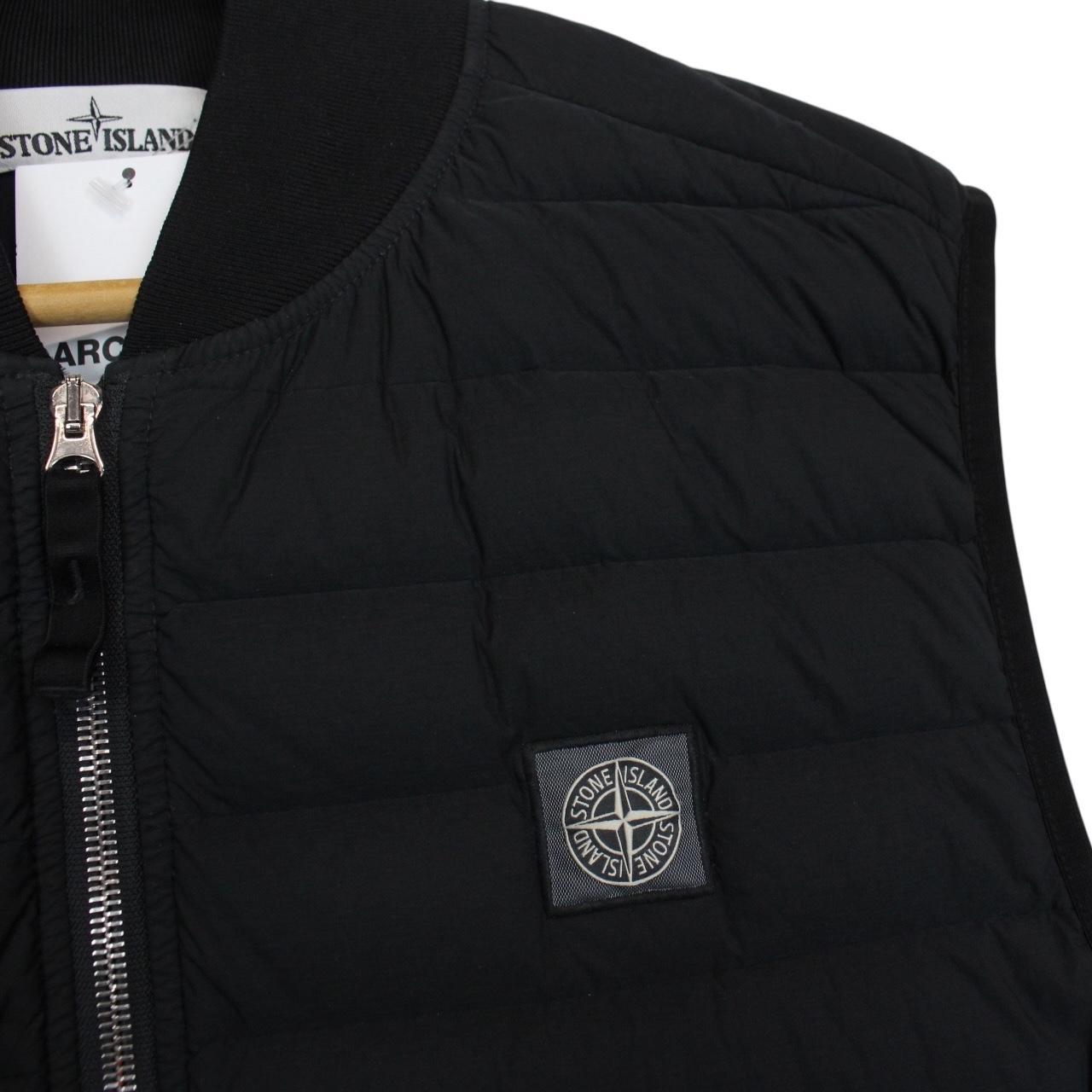 Stone Island AW 2020 Loom Woven Chambers Stretch Nylon TC Black Down Gilet