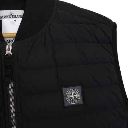 Stone Island AW 2020 Loom Woven Chambers Stretch Nylon TC Black Down Gilet