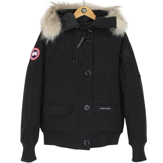 Canada Goose Black Chilliwack Bomber Down Jacket with Fur Trim