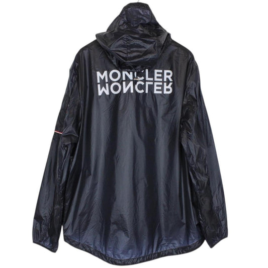 Moncler Ebizo Navy Blue Full Zip Reflective Logo Nylon Windbreaker Jacket