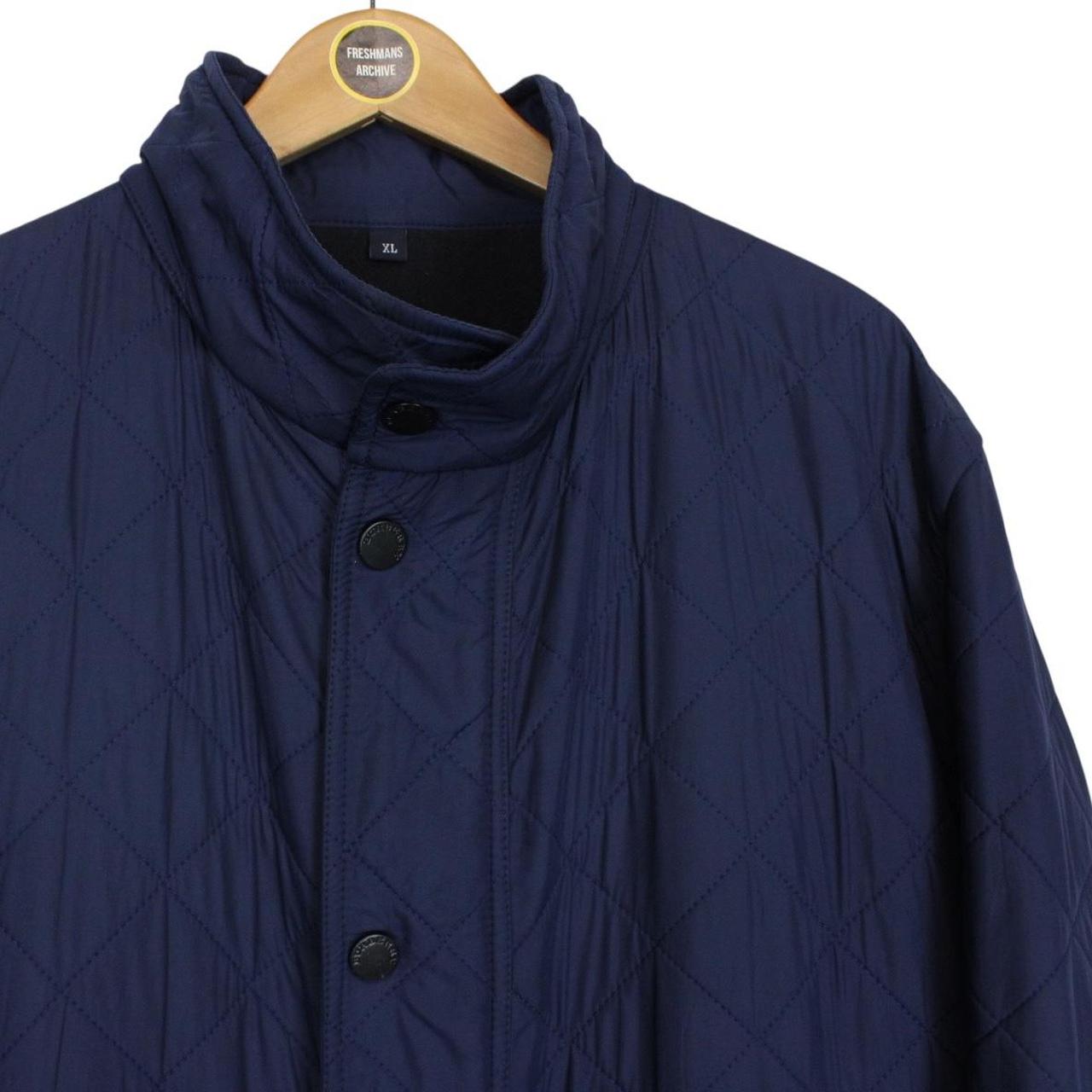 Vintage Burberry London Navy Blue Quilted Coat