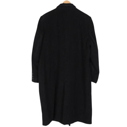 Vintage Burberry London Black Virgin Wool Overcoat