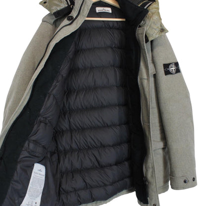 Stone Island Grey Ice Wool Blend Down Field Jacket