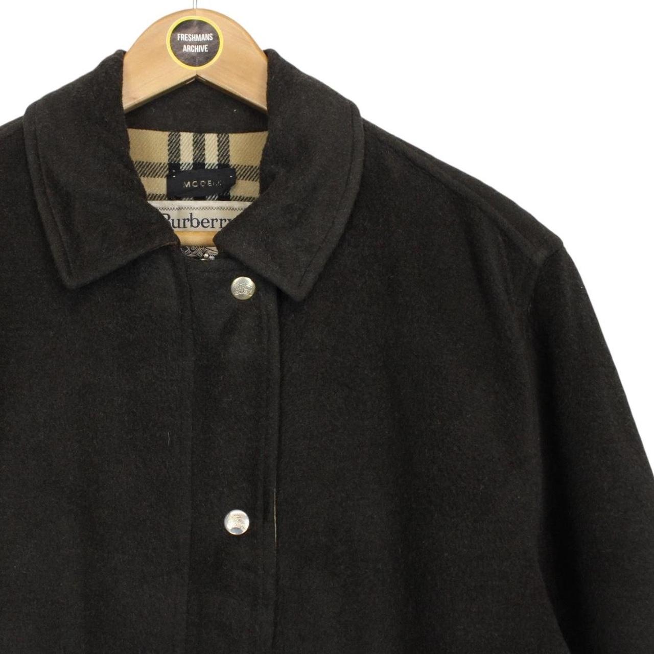 Vintage 90s Burberry Khaki Green Nova Check Lined Fleece Jacket