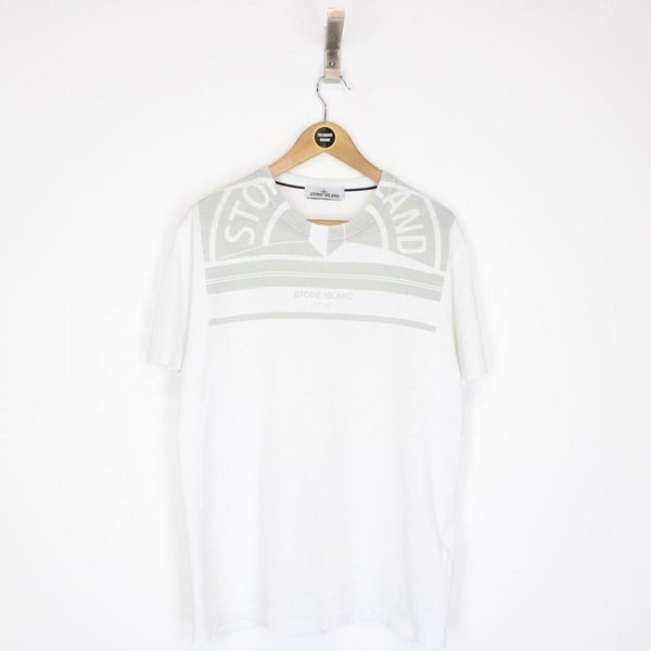 Stone Island AW 2022 White Short Sleeve Logo Print Cotton T-Shirt
