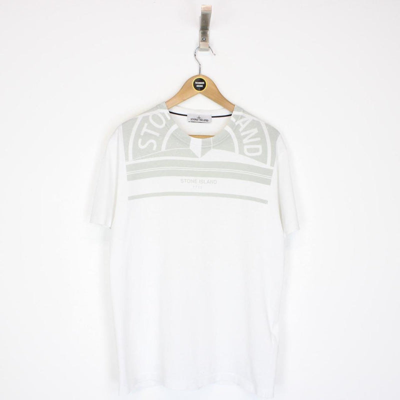 Stone Island AW 2022 White Short Sleeve Logo Print Cotton T-Shirt