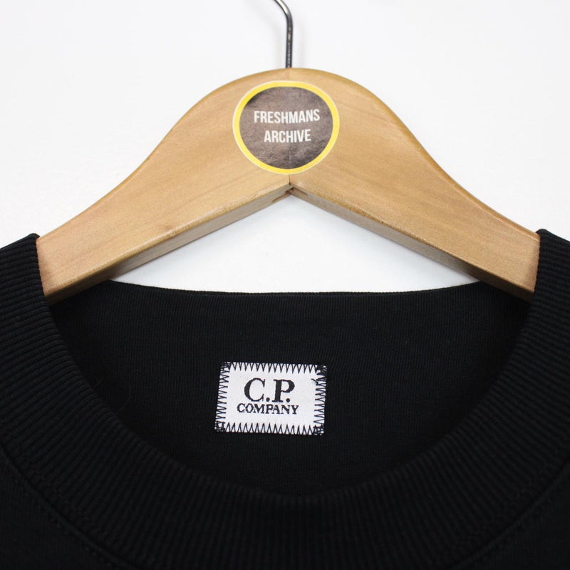 CP Company Black Logo Print Cotton Sweatshirt Jumper