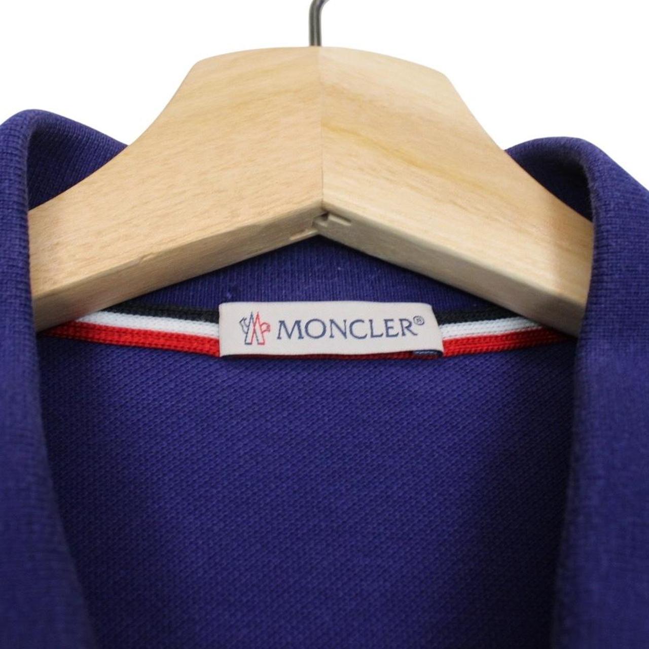 Moncler Maglia Manica Corta Blue Short Sleeve Cotton Polo Shirt