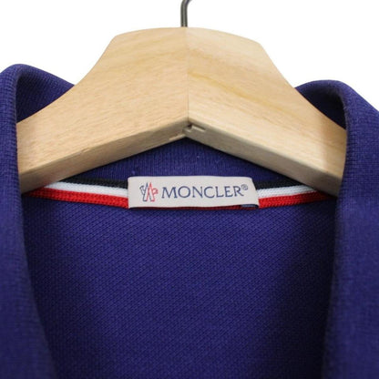 Moncler Maglia Manica Corta Blue Short Sleeve Cotton Polo Shirt