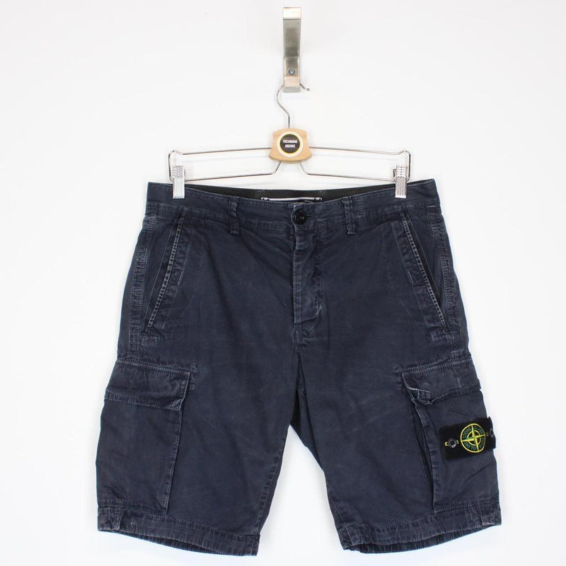 Stone Island SS 2015 Navy Blue Bermuda Cotton Cargo Shorts