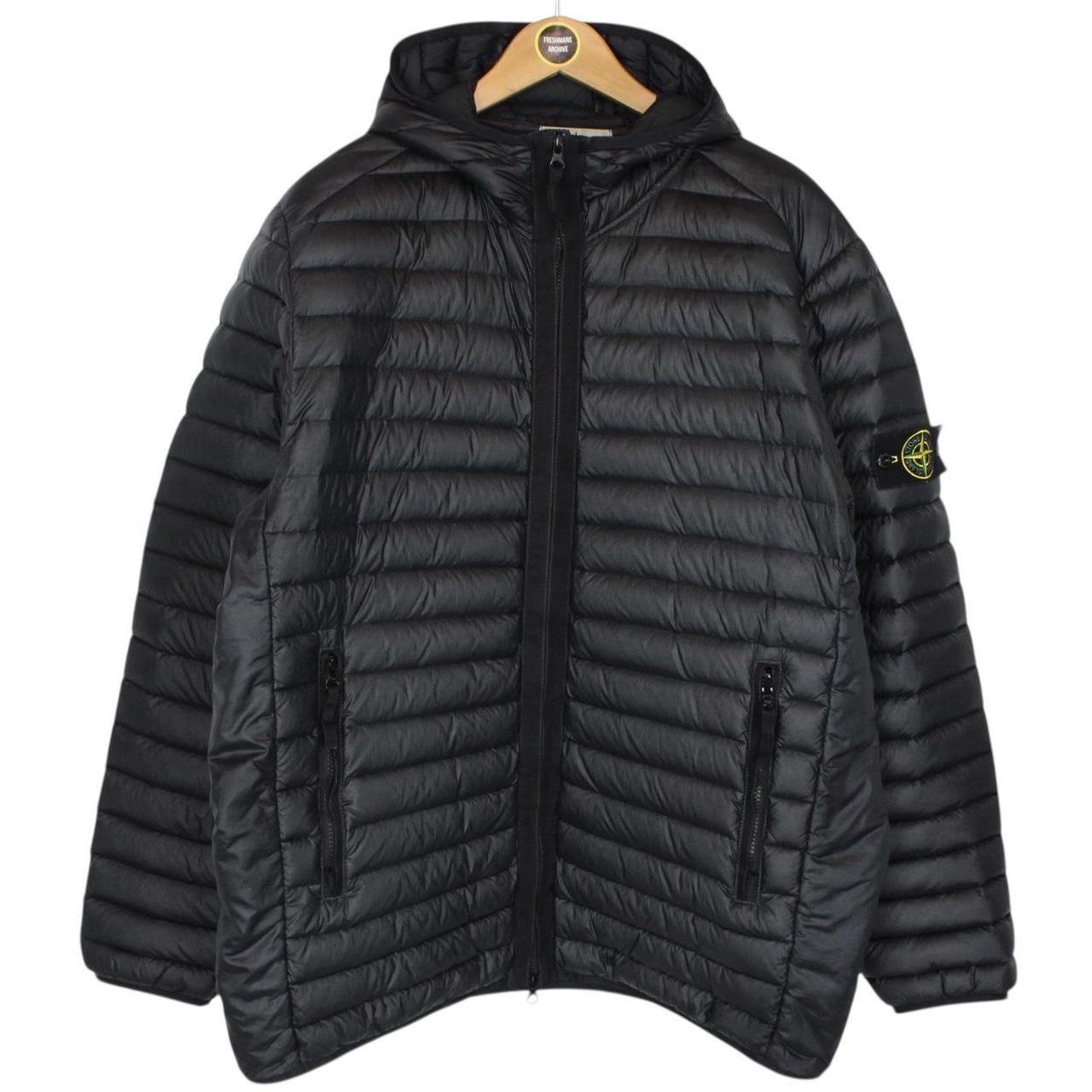 Stone Island AW 2023 Black Loom Woven Chambers R-Nylon Down Jacket