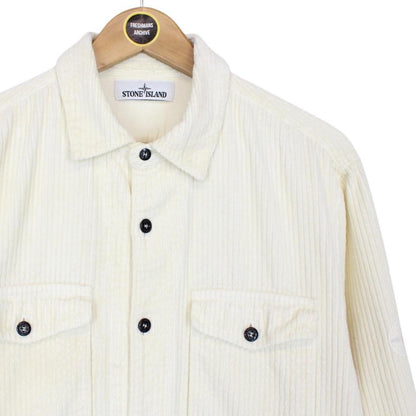 Stone Island AW 2020 Cream Long Sleeve Jumbo Corduroy Shirt