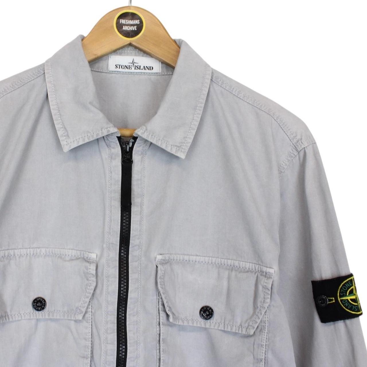 Stone Island AW 2021 Grey Full Zip Cotton Overshirt Jacket