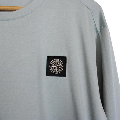 Stone Island Blue Long Sleeve Cotton Compass T-Shirt