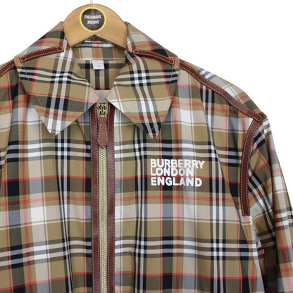 Burberry Love Print Beige Vintage Check Full Zip Harrington Jacket