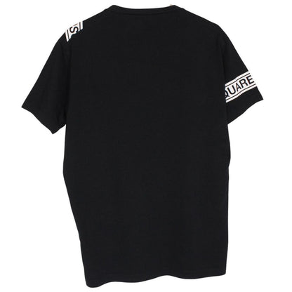Dsquared2 Black and White Tape Logo Print Short Sleeve T-Shirt