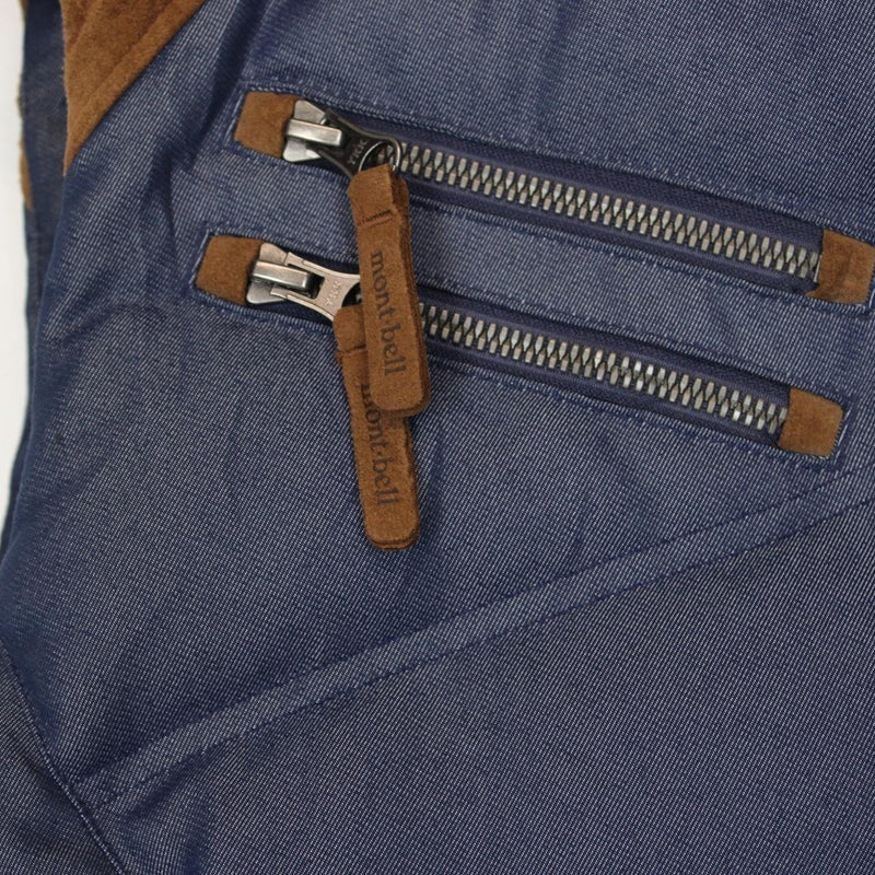 Vintage Montbell Blue and Brown Full Zip Gilet / Bodywarmer
