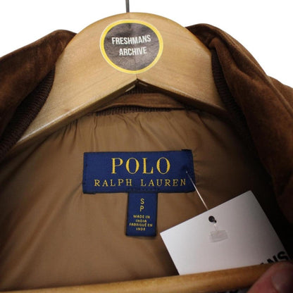 Polo Ralph Lauren Brown Goat Suede Leather Down Gilet / Bodywarmer