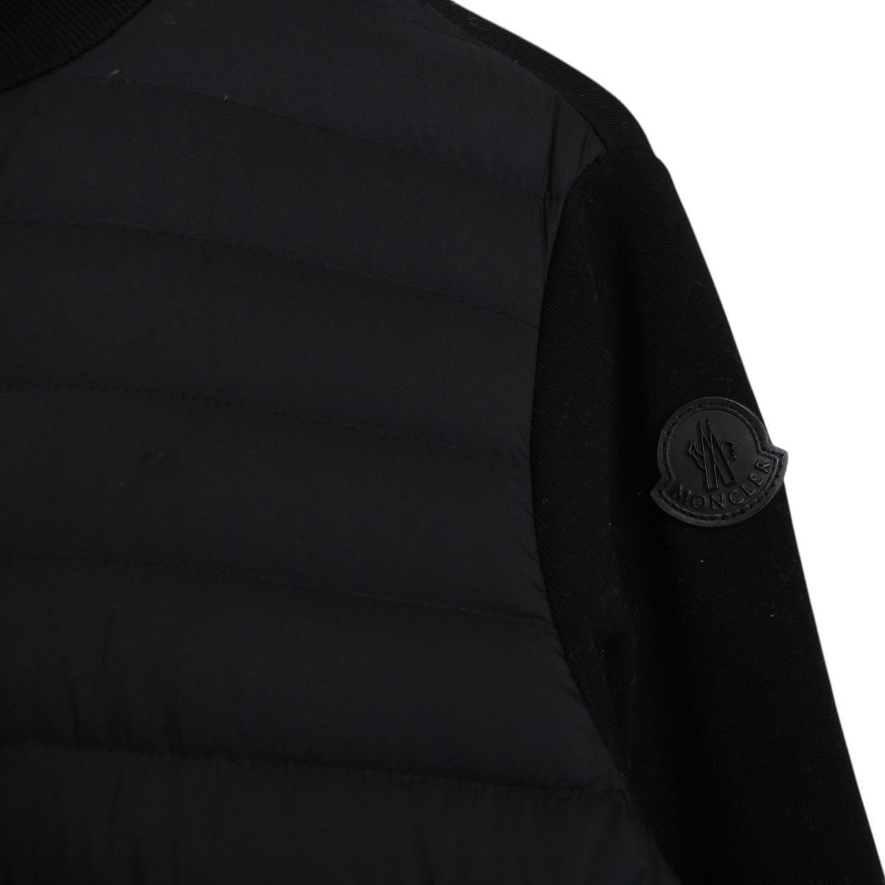 Moncler Black Full Zip Cotton/Nylon Cardigan Tricot Jacket