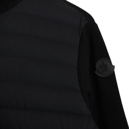 Moncler Black Full Zip Cotton/Nylon Cardigan Tricot Jacket