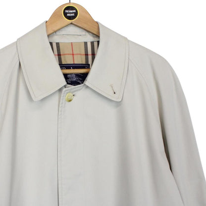 Vintage 90s Burberry Beige Single Breasted Trench Coat