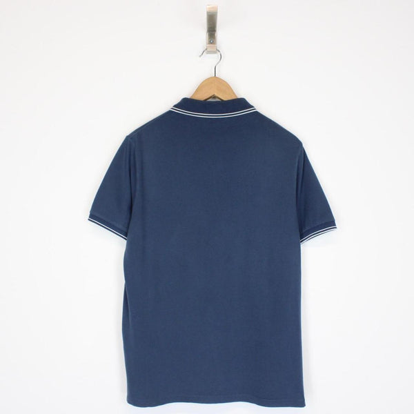 Stone Island Blue and White Short Sleeve Compass Polo Shirt