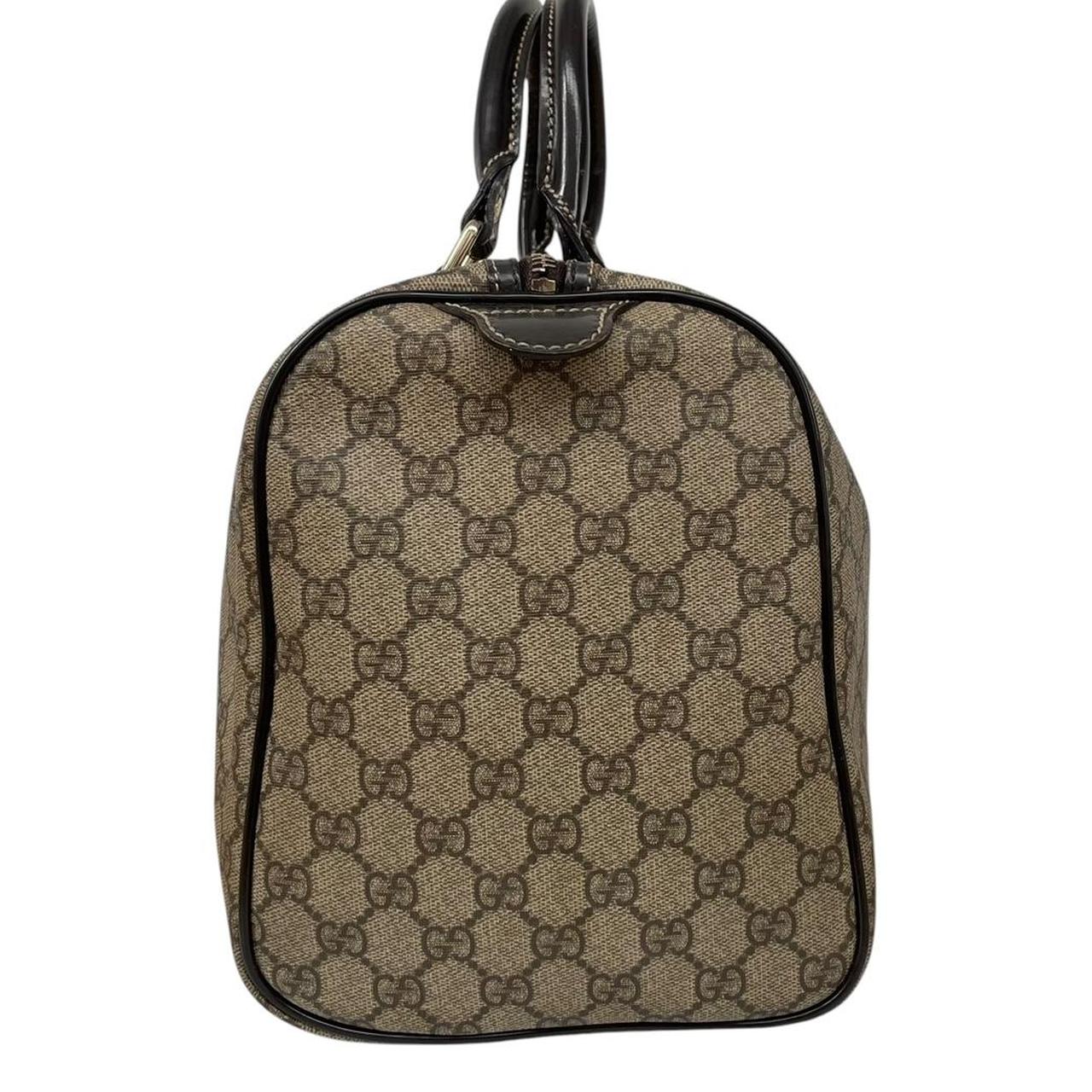 Gucci GG Supreme Monogram Top Handle Canvas/Leather Boston Bag