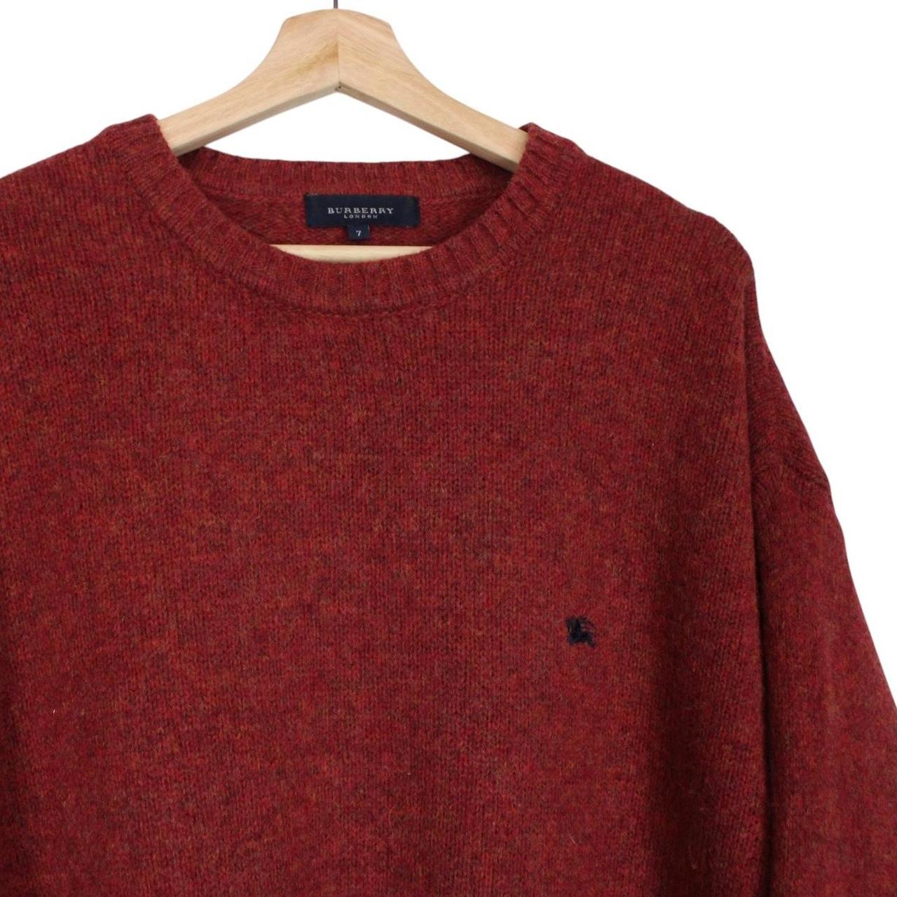 Vintage Burberry London Red Wool Knit Jumper