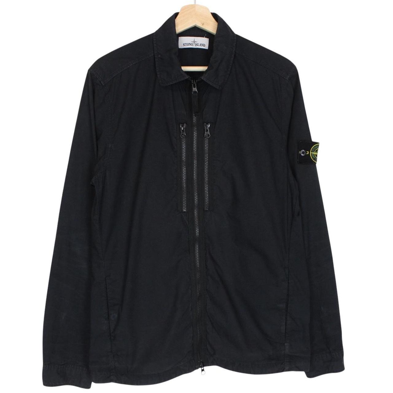 Stone Island SS 2017 Navy Blue Full Zip Cotton Overshirt Jacket