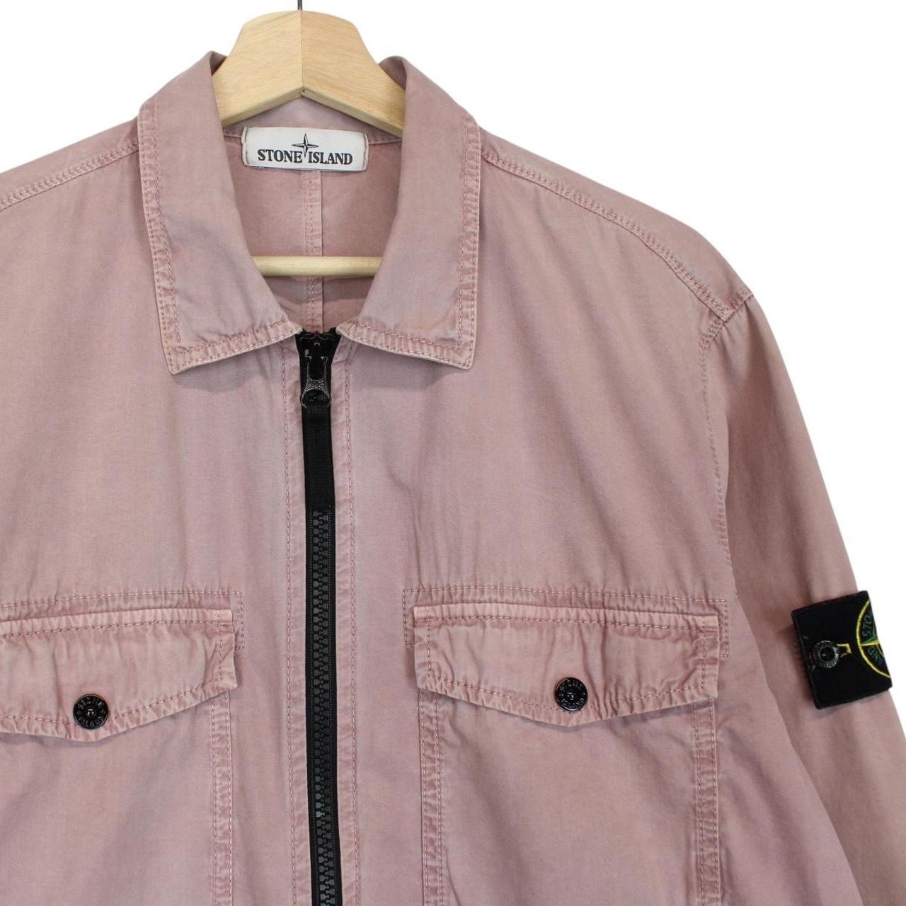 Stone Island AW 2018 Pink Full Zip Cotton Overshirt Jacket