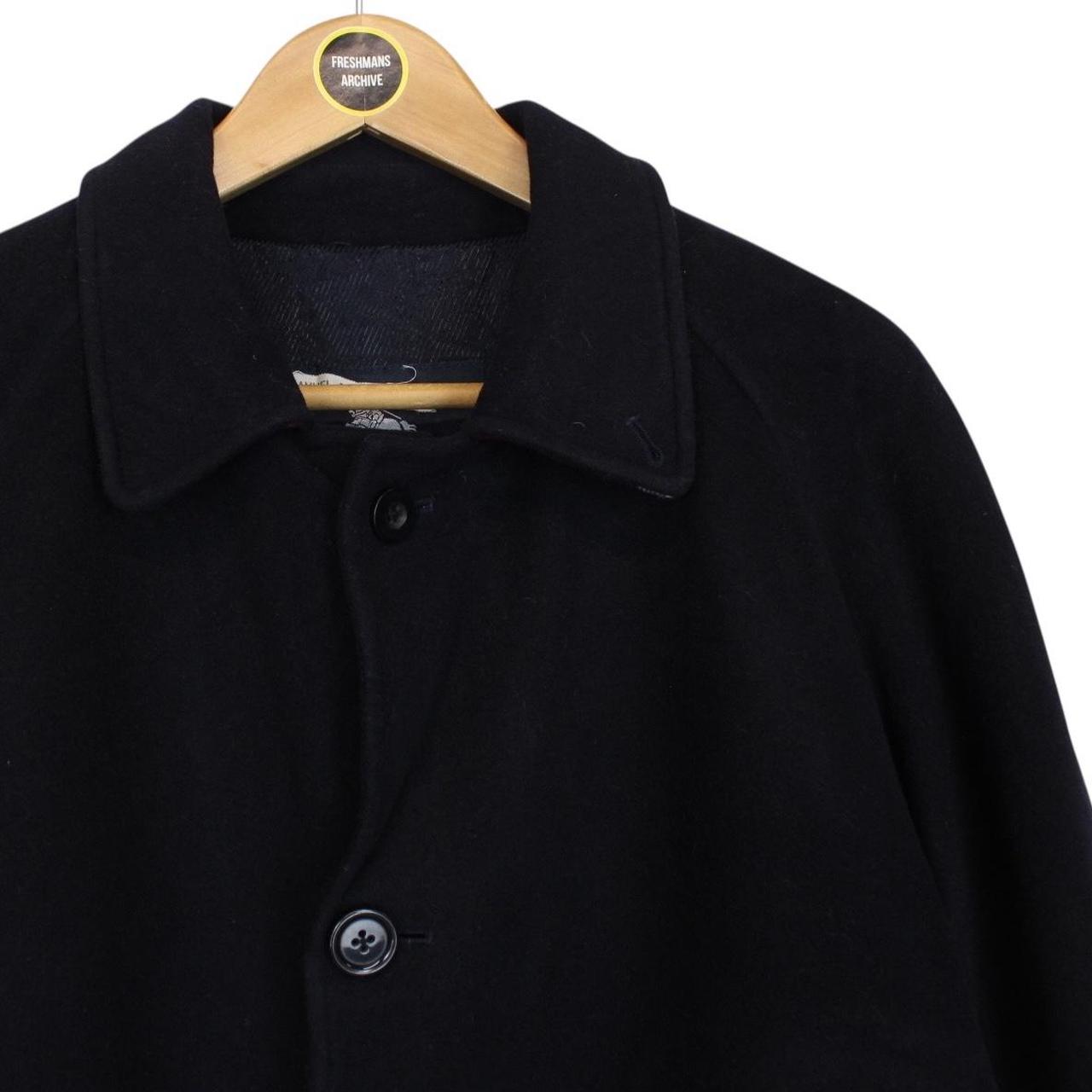 Vintage Burberry London Navy Blue Virgin Wool Blend Coat