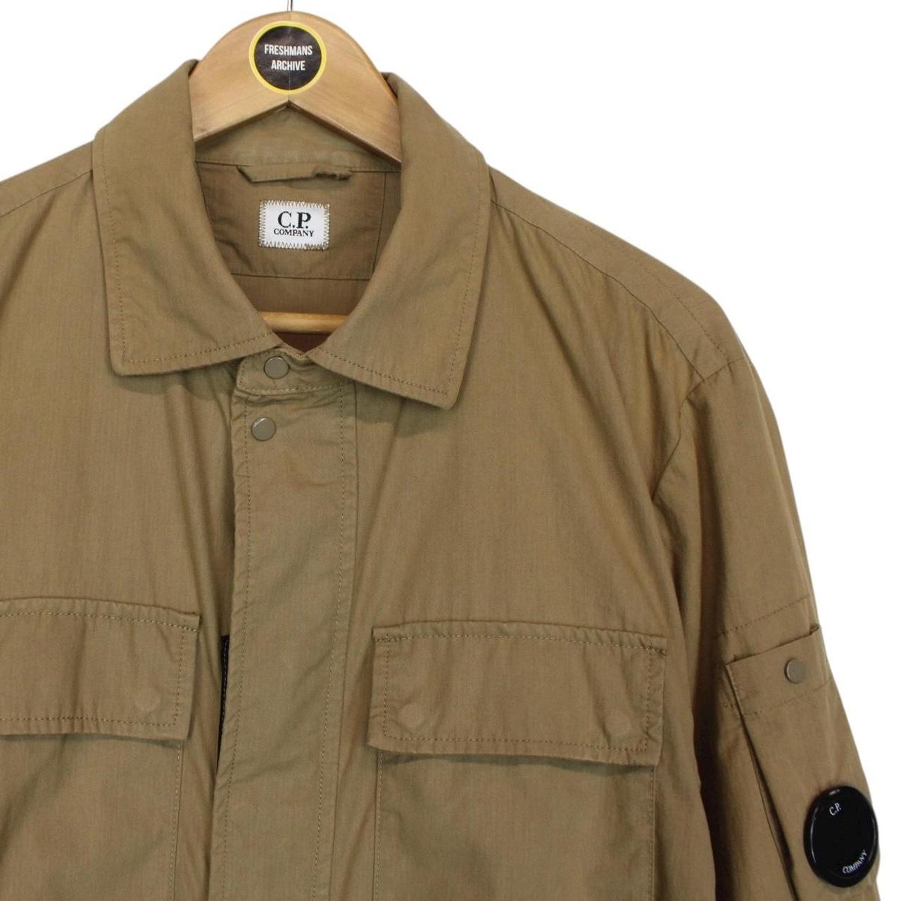 CP Company Tan Brown Full Zip 50 Fili Lens Overshirt Jacket