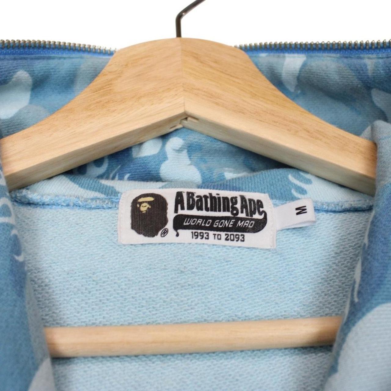 Bape Light Blue Fire Camo Full Zip WGM Shark Hoodie Jumper