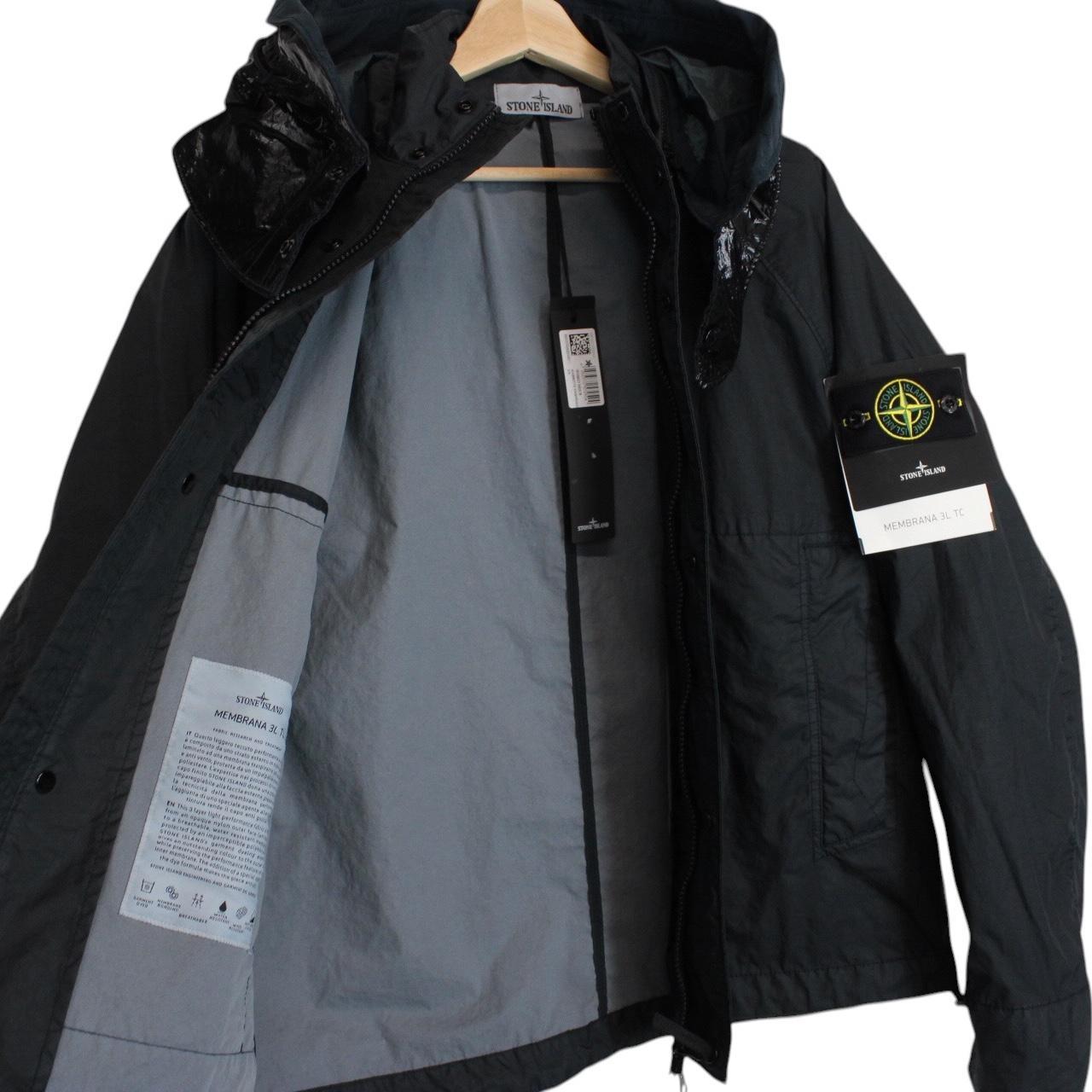 Stone Island SS 2023 Navy Blue Membrana 3L TC Full Zip Hooded Jacket