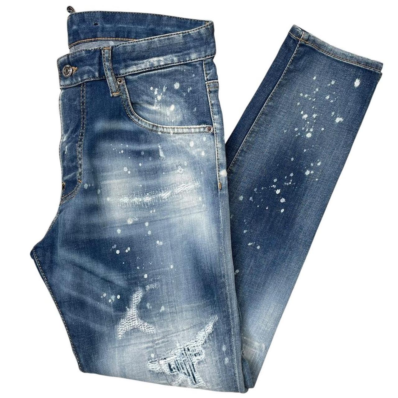 Dsquared2 Blue Wash Distressed Skater Slim Fit Jeans