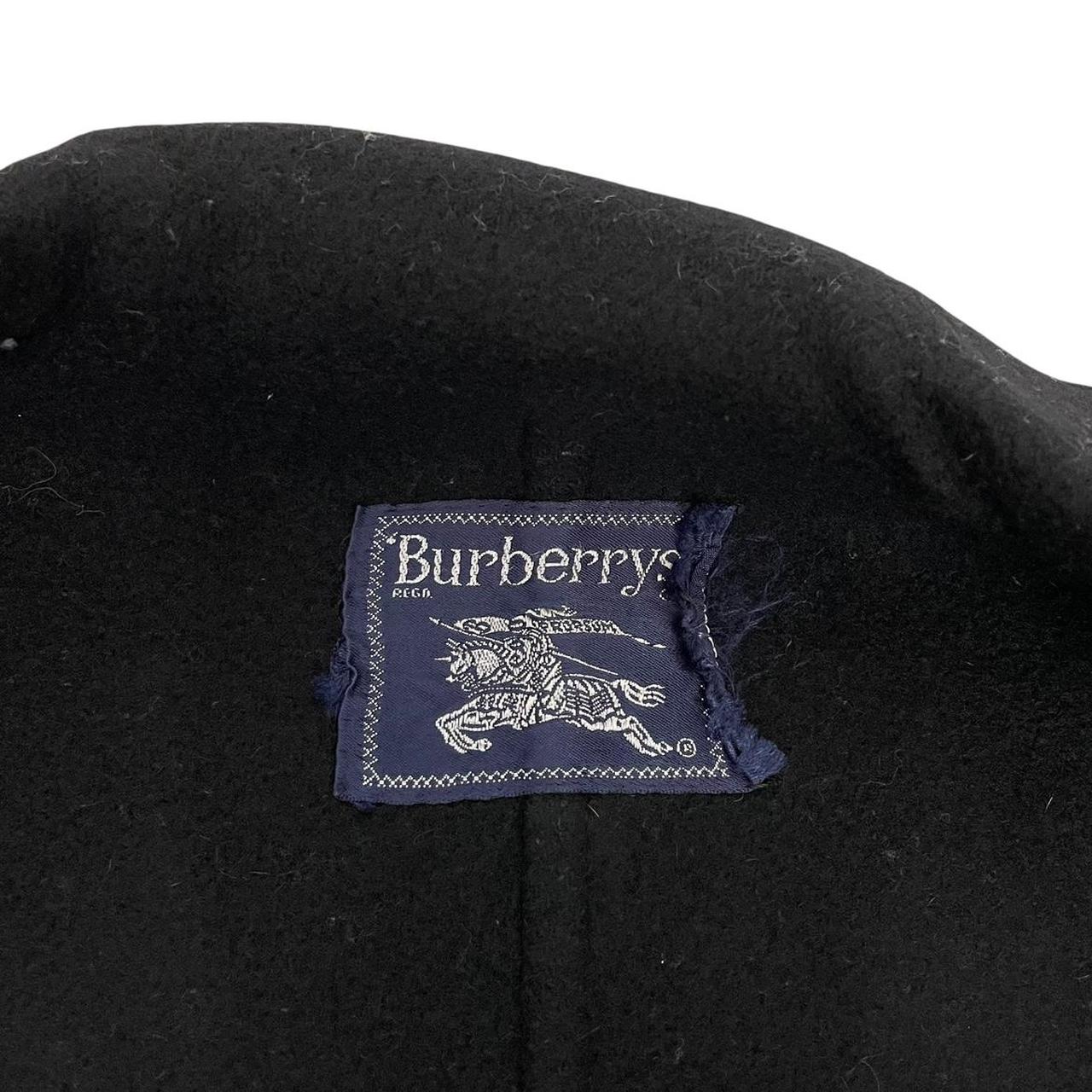 Vintage 90s Burberry Black Wool Coat