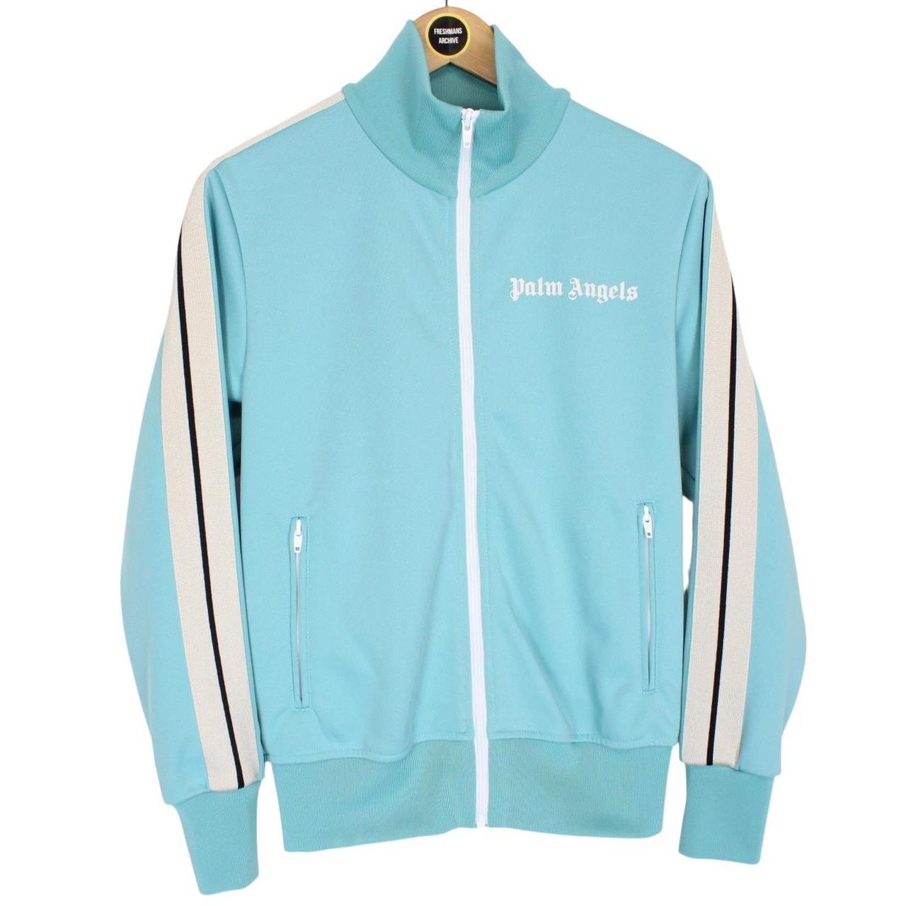 Palm Angels Turquoise Blue Full Zip Track Jacket