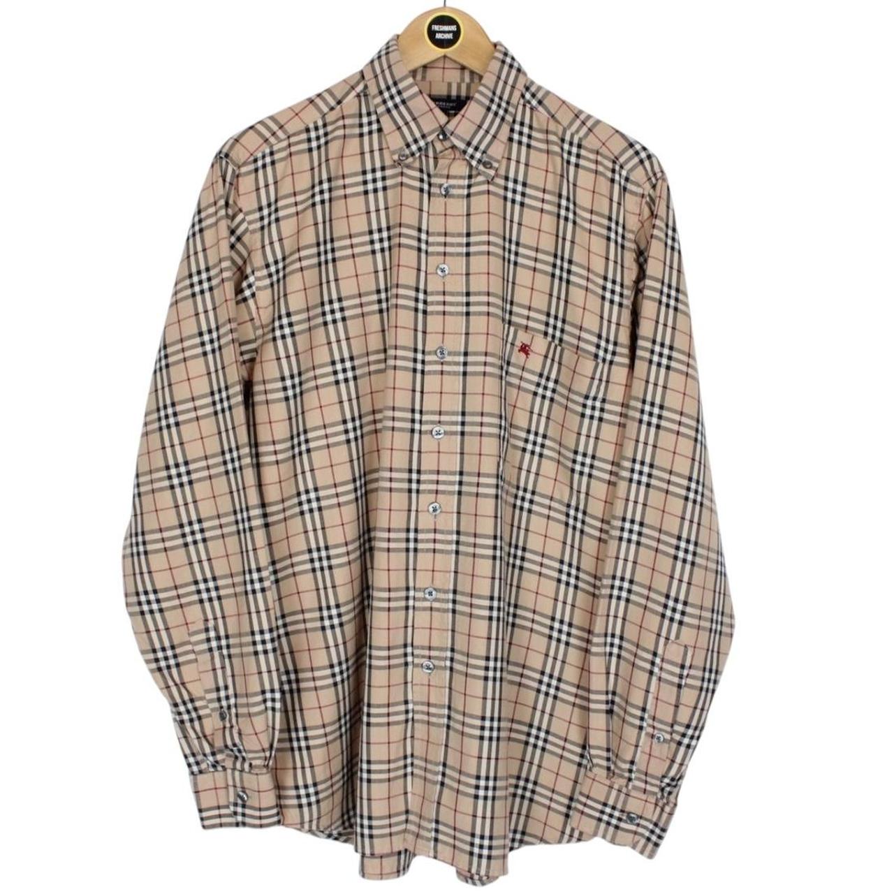 Vintage Burberry London Beige Nova Check Long Sleeve Shirt