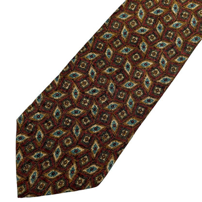 Ermenegildo Zegna multicoloured silk tie with intricate patterns and luxurious sheen.